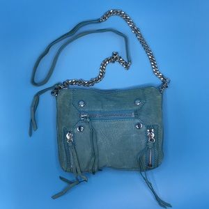 Botkier Logan chain teal cross body bag. 10”x8”.